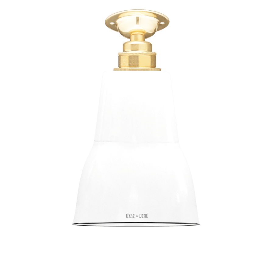 FIXED SMALL WHITE ENAMEL SHADE - DYKE & DEAN