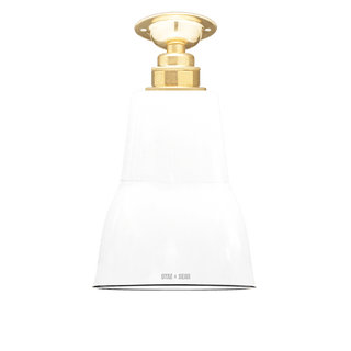 FIXED SMALL WHITE ENAMEL SHADE - DYKE & DEAN