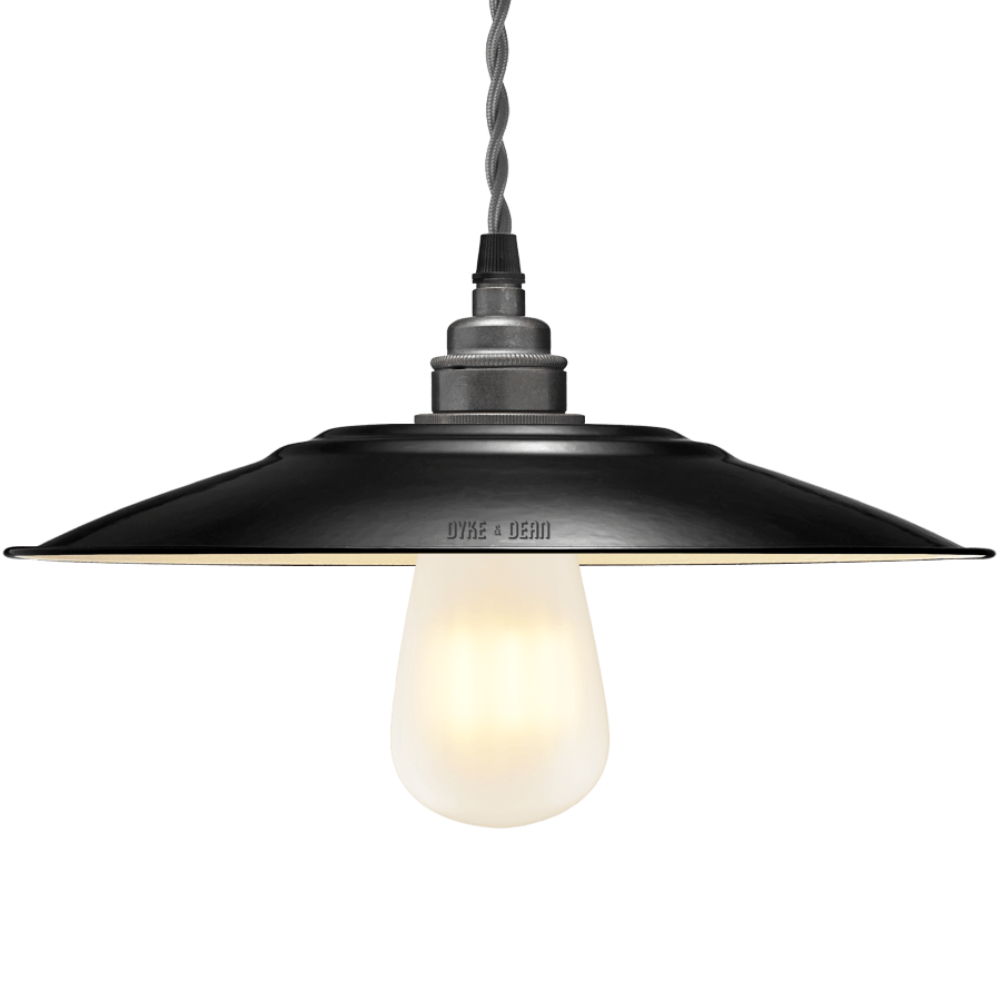 FLAT BLACK ENAMEL SHADE - DYKE & DEAN