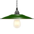 FLAT GREEN ENAMEL SHADE - DYKE & DEAN