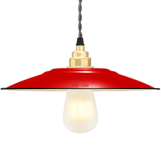 FLAT RED ENAMEL SHADE - DYKE & DEAN