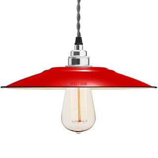 FLAT RED ENAMEL SHADE - DYKE & DEAN