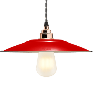 FLAT RED ENAMEL SHADE - DYKE & DEAN