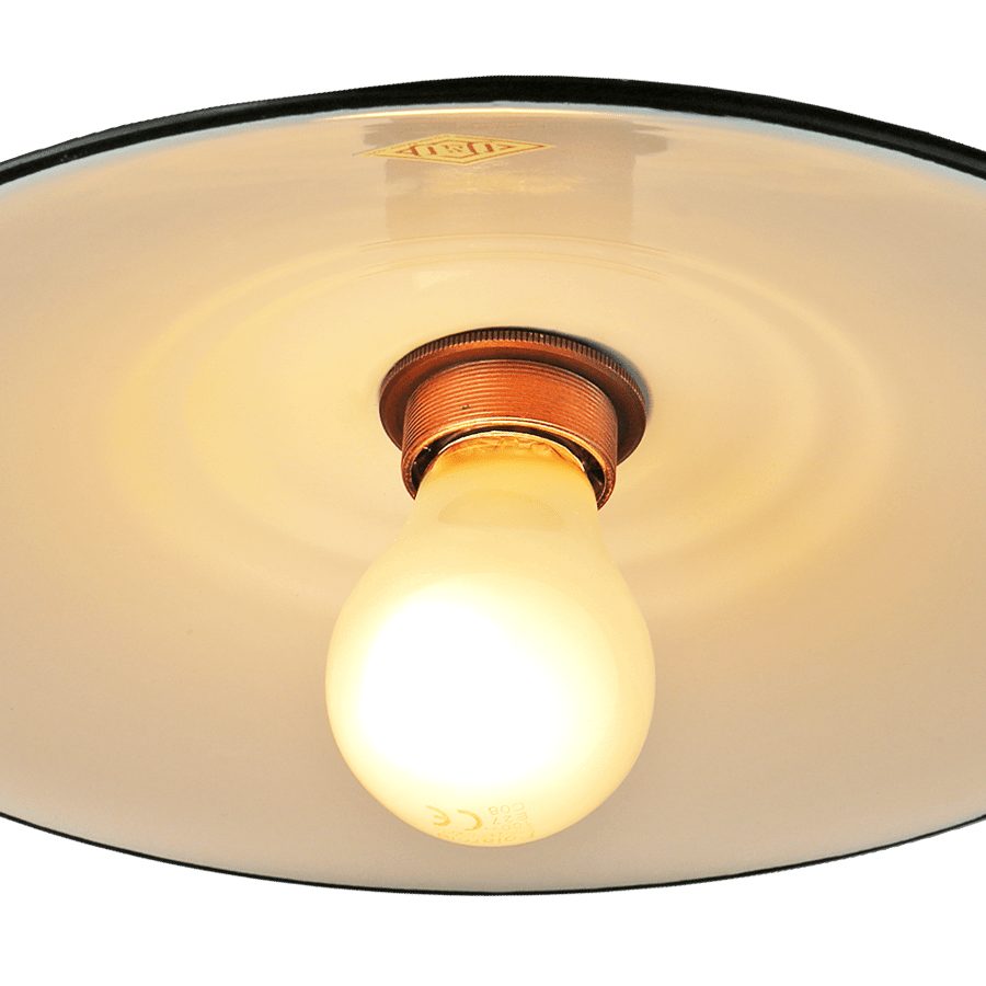 FLAT WHITE ENAMEL SHADE - DYKE & DEAN