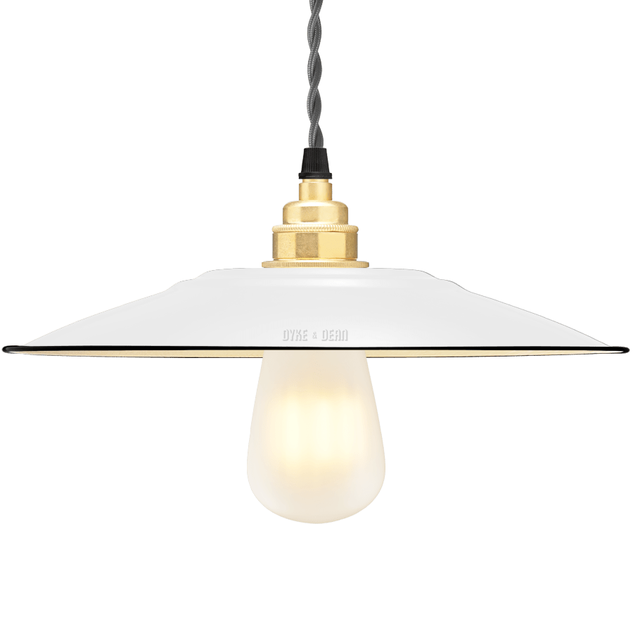 FLAT WHITE ENAMEL SHADE - DYKE & DEAN