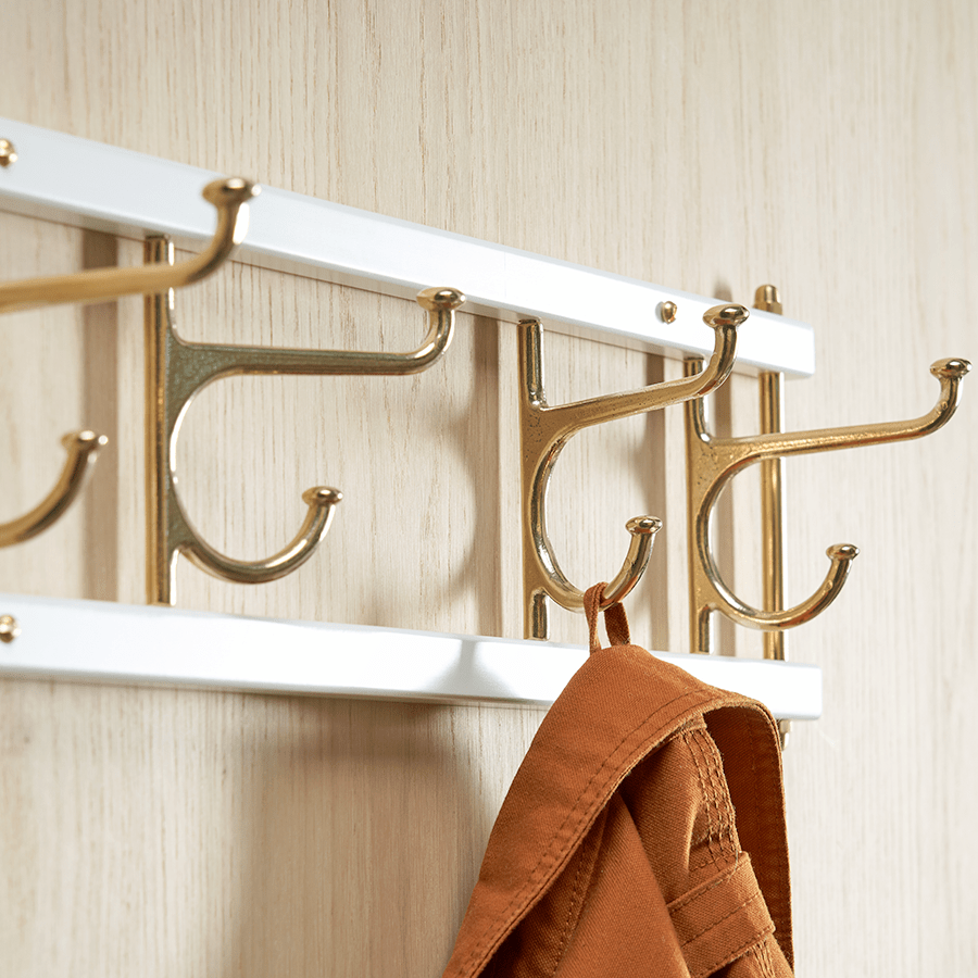 FOLDING WALL COAT HOOKS BRASS - DYKE & DEAN