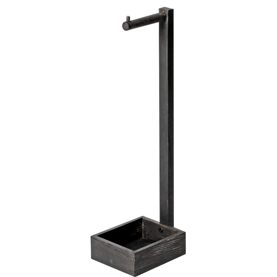 FREE STANDING TOILET ROLL HOLDER IN DARK OAK - DYKE & DEAN