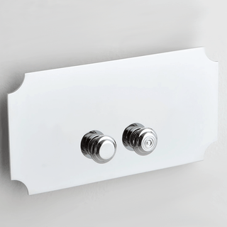 GEORGIAN CORNERS TOILET FLUSH PLATE BLACK - DYKE & DEAN