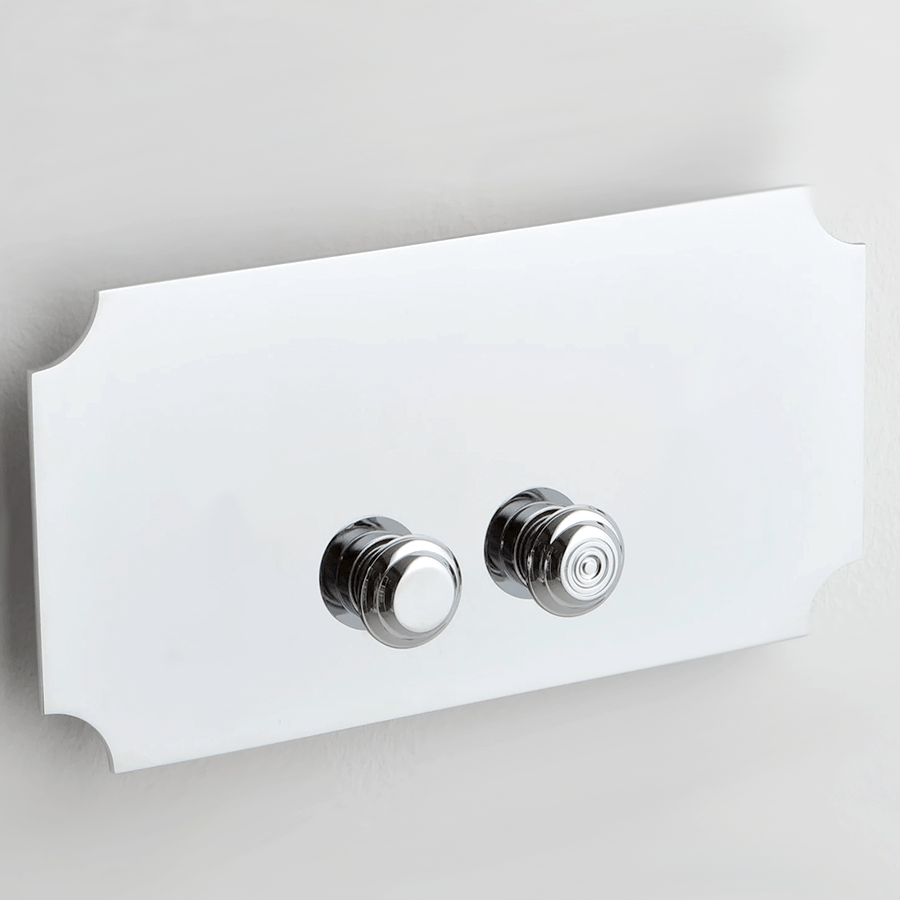GEORGIAN CORNERS TOILET FLUSH PLATE CHROME - DYKE & DEAN