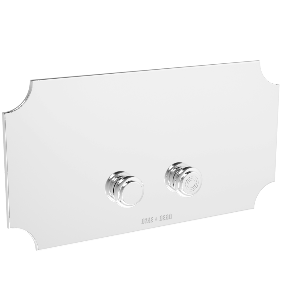 GEORGIAN CORNERS TOILET FLUSH PLATE CHROME - DYKE & DEAN