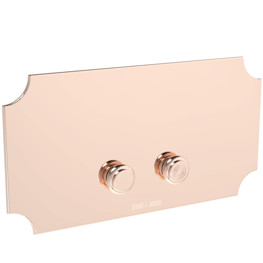 GEORGIAN CORNERS TOILET FLUSH PLATE COPPER - DYKE & DEAN