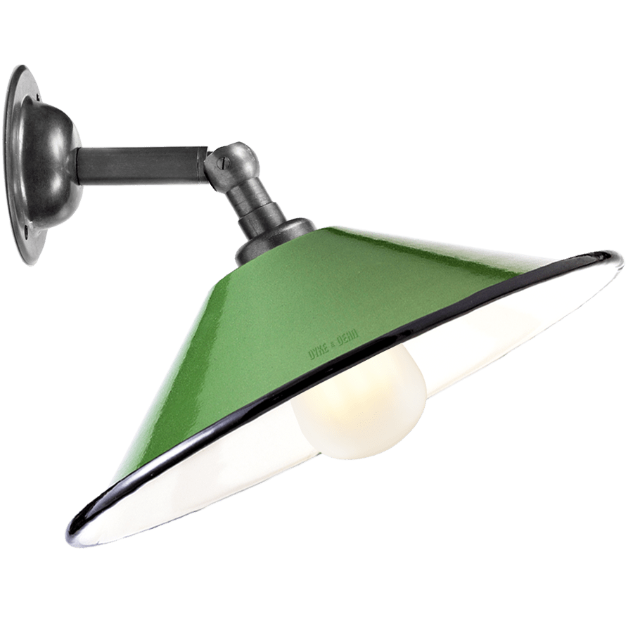 GREEN SMALL CONE SHADE WALL LAMP - DYKE & DEAN