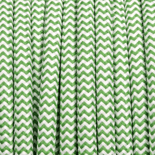 GREEN ZIG ZAG ROUND FABRIC CABLE - DYKE & DEAN