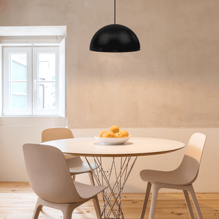 HEMISPHERE DOME PENDANT LIGHT BLACK 200MM - DYKE & DEAN