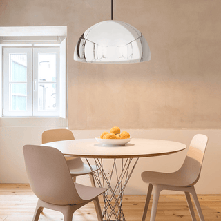 HEMISPHERE DOME PENDANT LIGHT CHROME 500MM - DYKE & DEAN