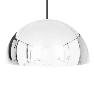 HEMISPHERE DOME PENDANT LIGHT CHROME 500MM - DYKE & DEAN