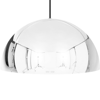 HEMISPHERE DOME PENDANT LIGHT CHROME 600MM - DYKE & DEAN