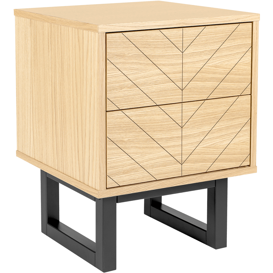 HERRINGBONE BEDSIDE DRAWS OAK - DYKE & DEAN