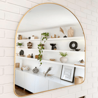 HUBBA BRASS ARCHED MIRROR - DYKE & DEAN