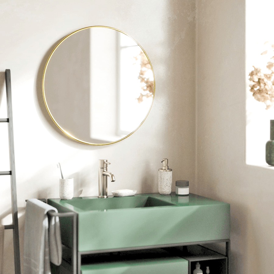 HUBBA BRASS WALL MIRROR 34 - DYKE & DEAN