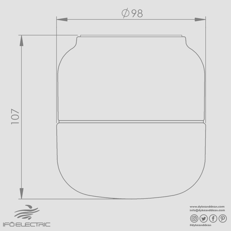 IFO ELECTRIC 100/110 PORCELAIN BROWN IP44 - DYKE & DEAN