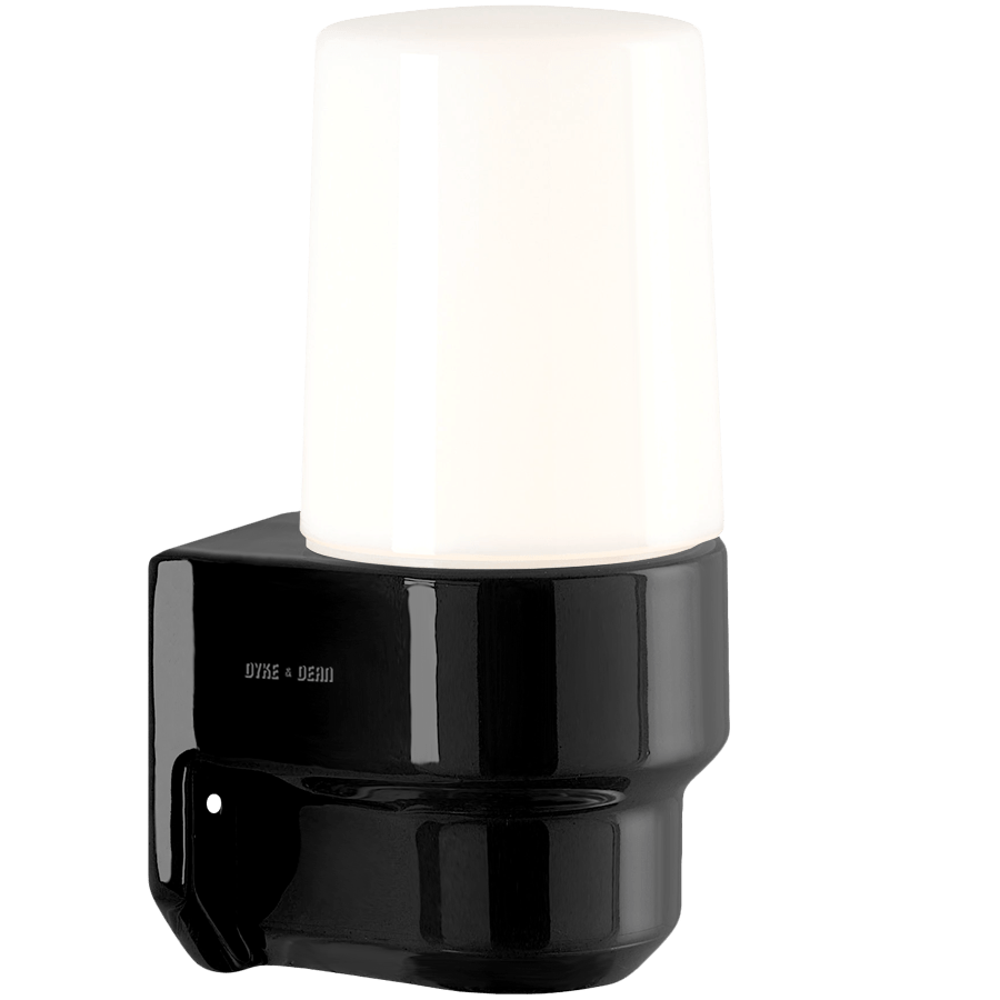 LAMPETT PORCELAIN WALL LIGHT IP54 BLACK - DYKE & DEAN