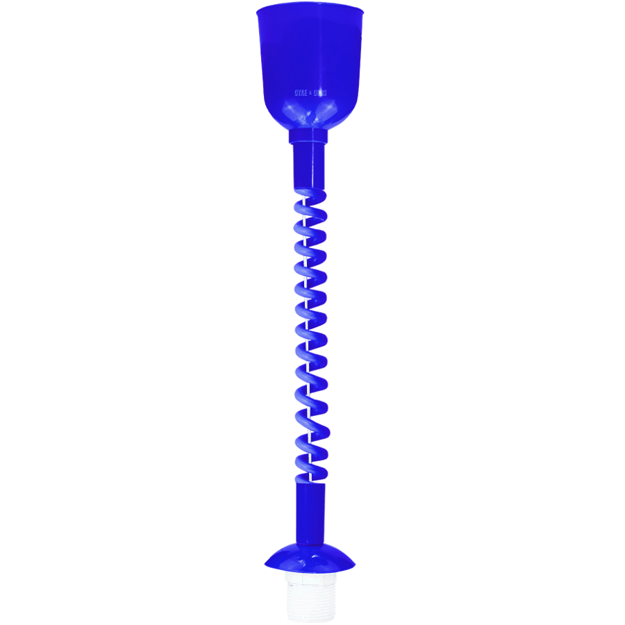 LARGE BLUE ENAMEL RETRACTABLE CORD LIGHT - DYKE & DEAN