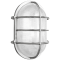 LARGE CAGE OVAL CHROME BULKHEAD LIGHT - DYKE & DEAN