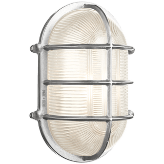 LARGE CAGE OVAL CHROME BULKHEAD LIGHT - DYKE & DEAN