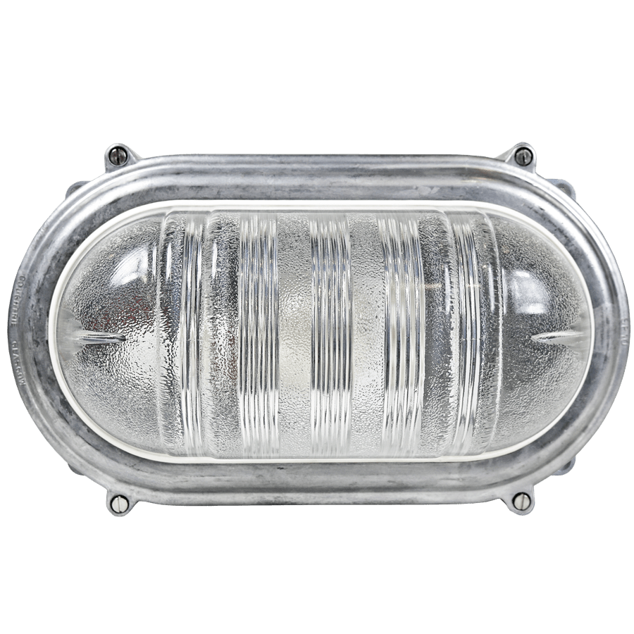 LARGE CAST OVAL BULKHEAD LAMP - DYKE & DEAN