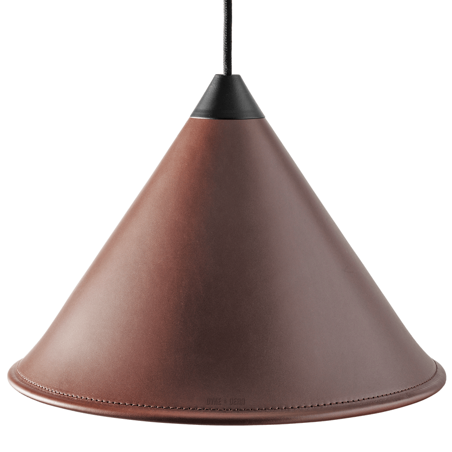 LEATHER CONE LAMP CHOCOLATE - DYKE & DEAN