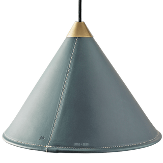 LEATHER CONE LAMP OCEAN BLUE - DYKE & DEAN