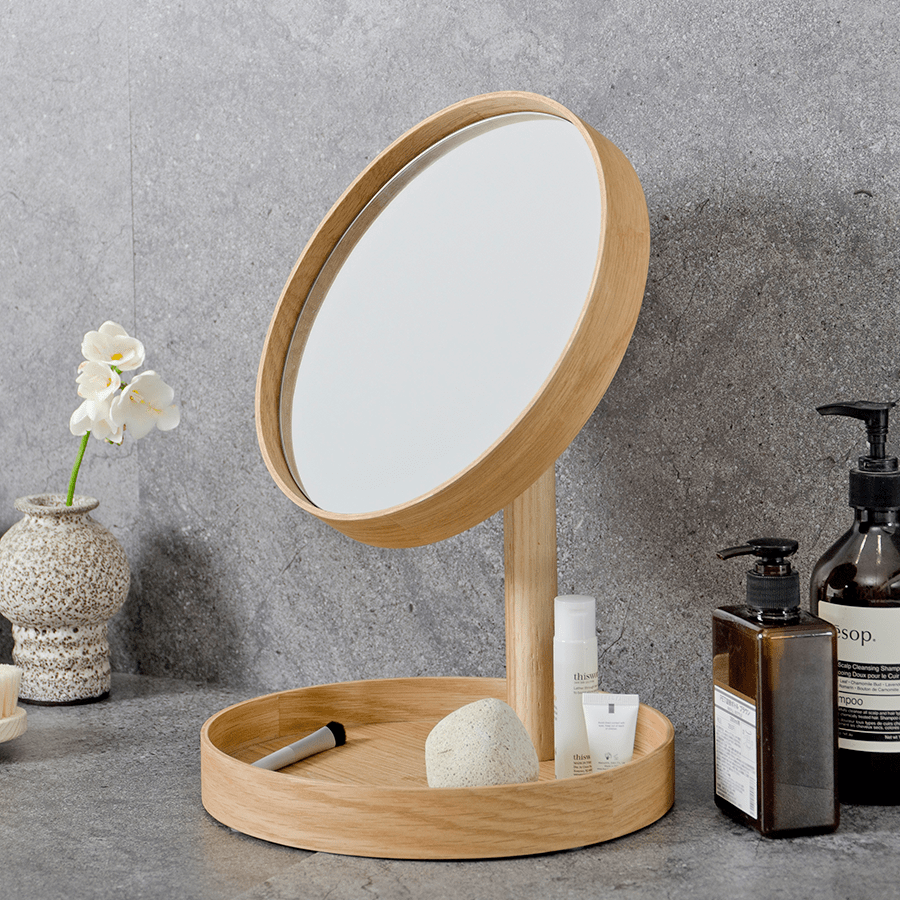 LOOK MAGNIFY MIRROR NATURAL OAK - DYKE & DEAN