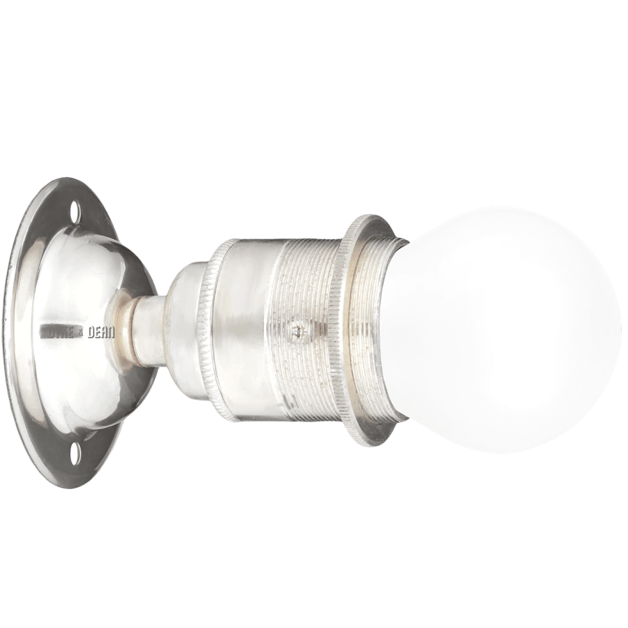 NICKEL FIXED E27 WALL BULB HOLDER - DYKE & DEAN