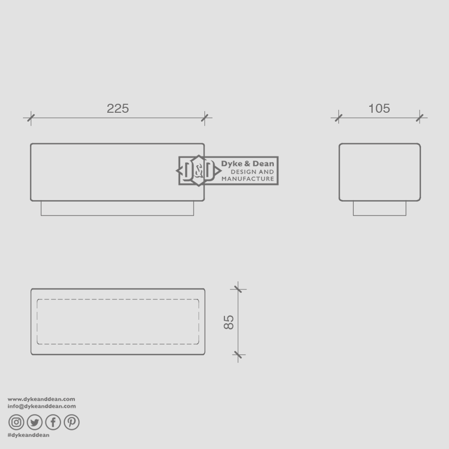 OPAL BATHROOM BLOCK MIRROR LIGHT BLACK - DYKE & DEAN