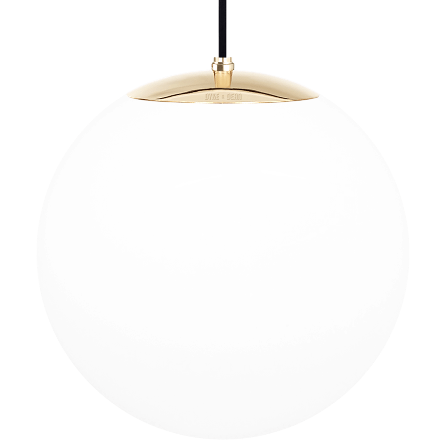 OPAL GLOBE PENDANT BRASS 400mm - DYKE & DEAN