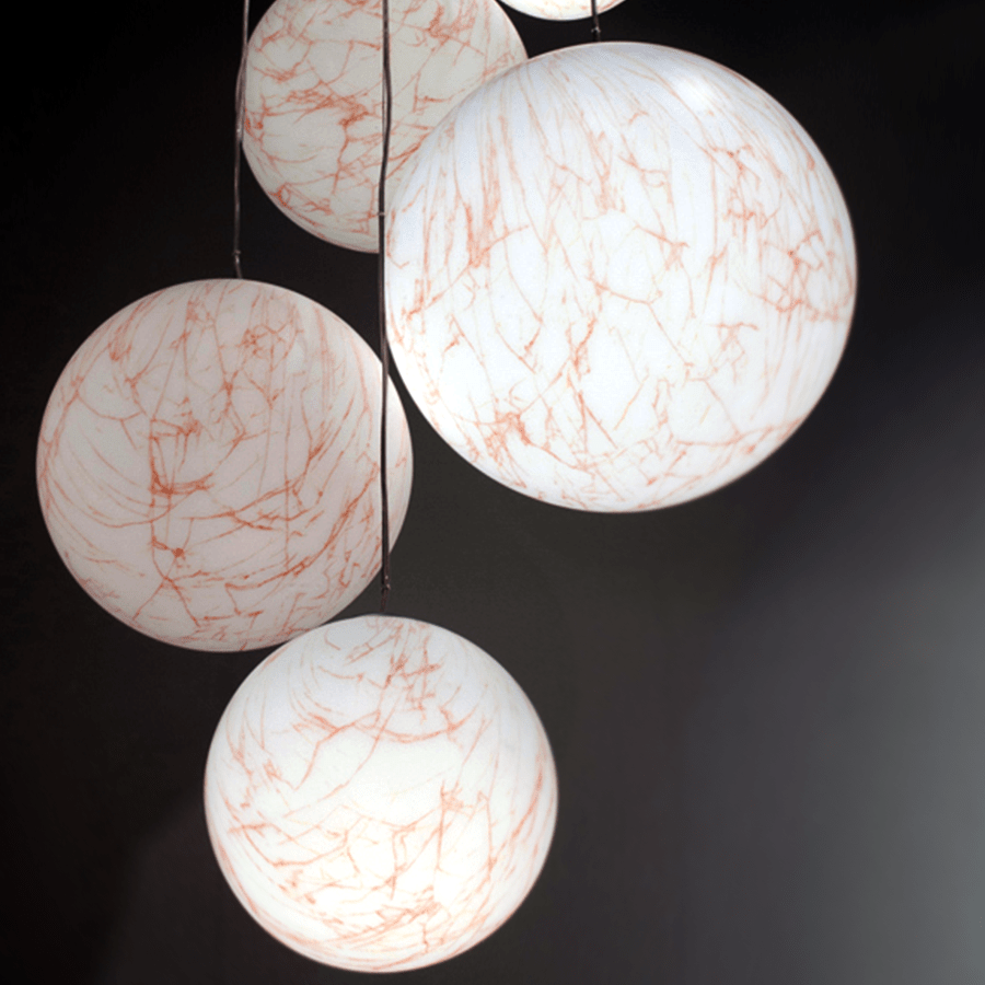 OPAL MARBLE GLOBE CORAL PENDANT 500mm - DYKE & DEAN