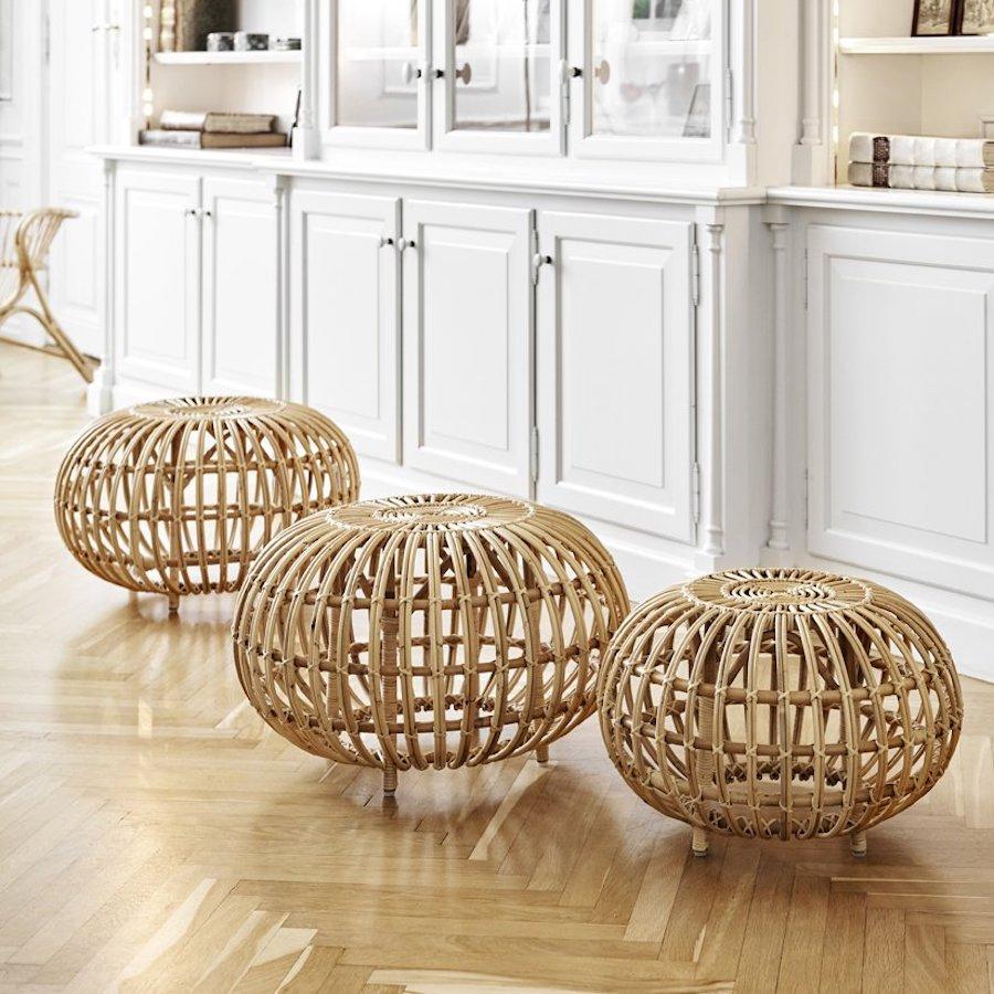 OTTOMAN RATTAN SMALL - DYKE & DEAN