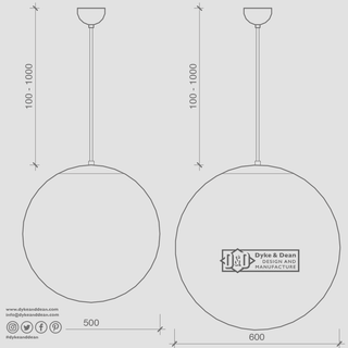 PAPER MOON PENDANT OPAL POLY 600MM - DYKE & DEAN