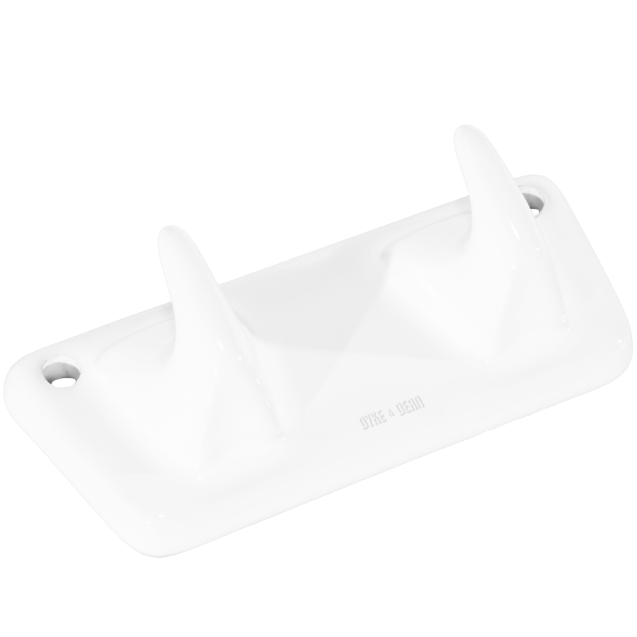 PORCELAIN 2V HOOK PLATE WHITE - DYKE & DEAN