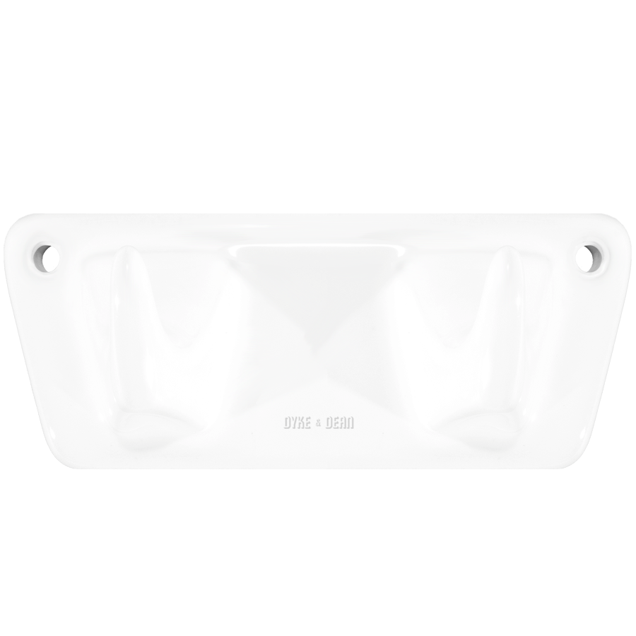 PORCELAIN 2V HOOK PLATE WHITE - DYKE & DEAN