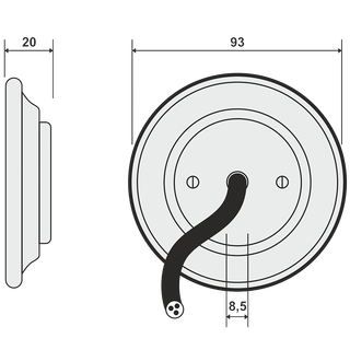 PORCELAIN WALL CABLE GLAND SOCKET CONCHA - DYKE & DEAN