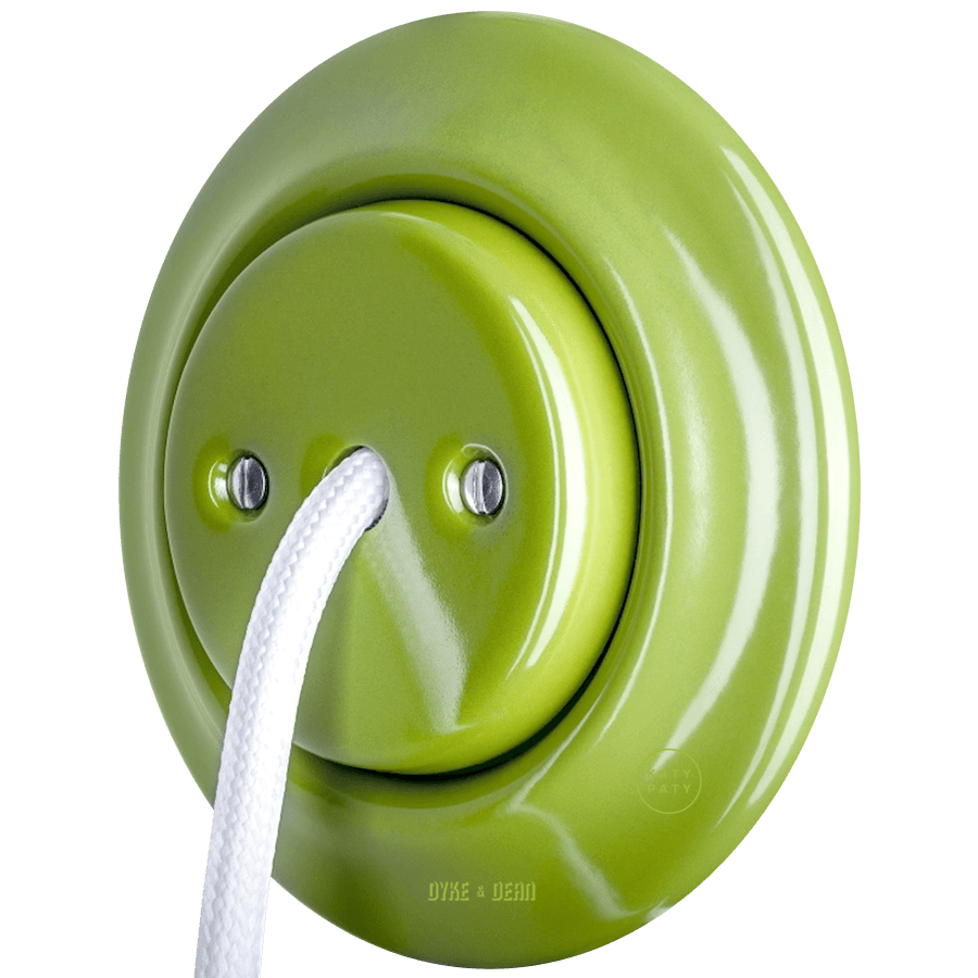 PORCELAIN WALL CABLE GLAND SOCKET GREEN - DYKE & DEAN