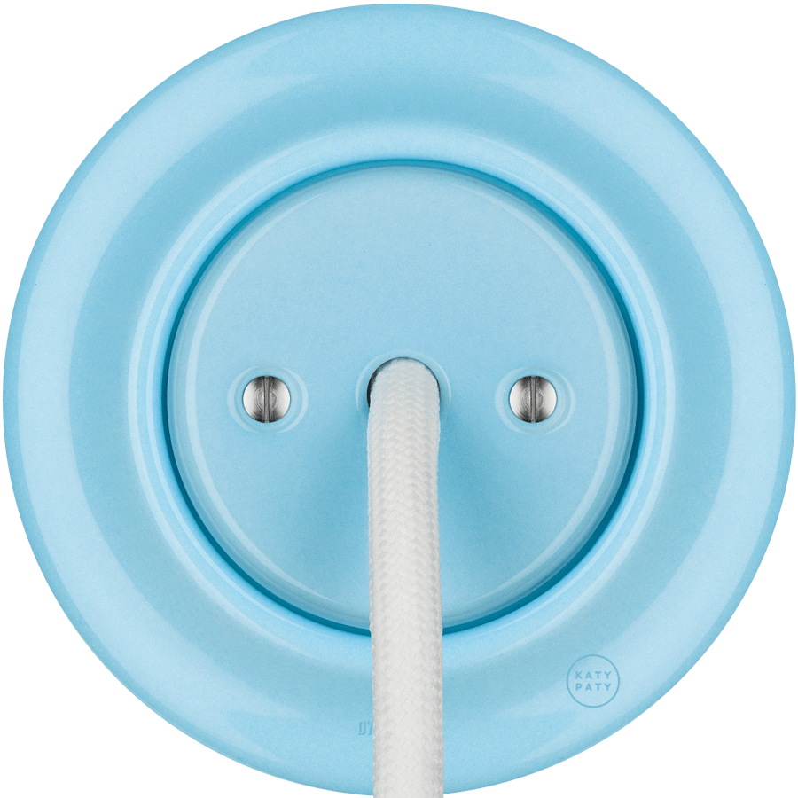 PORCELAIN WALL CABLE GLAND SOCKET PASTEL BLUE - DYKE & DEAN