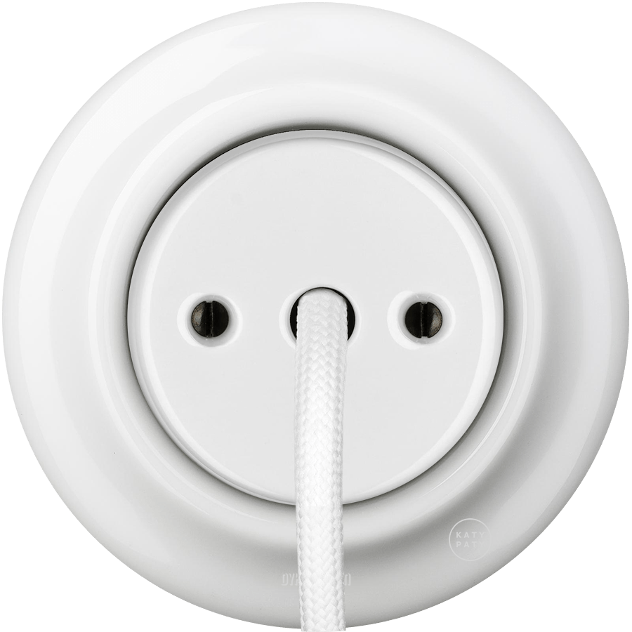 PORCELAIN WALL CABLE GLAND SOCKET WHITE - DYKE & DEAN