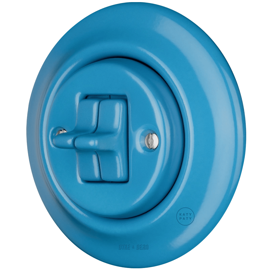 PORCELAIN WALL LIGHT SWITCH AZURE 2 TOGGLE - DYKE & DEAN