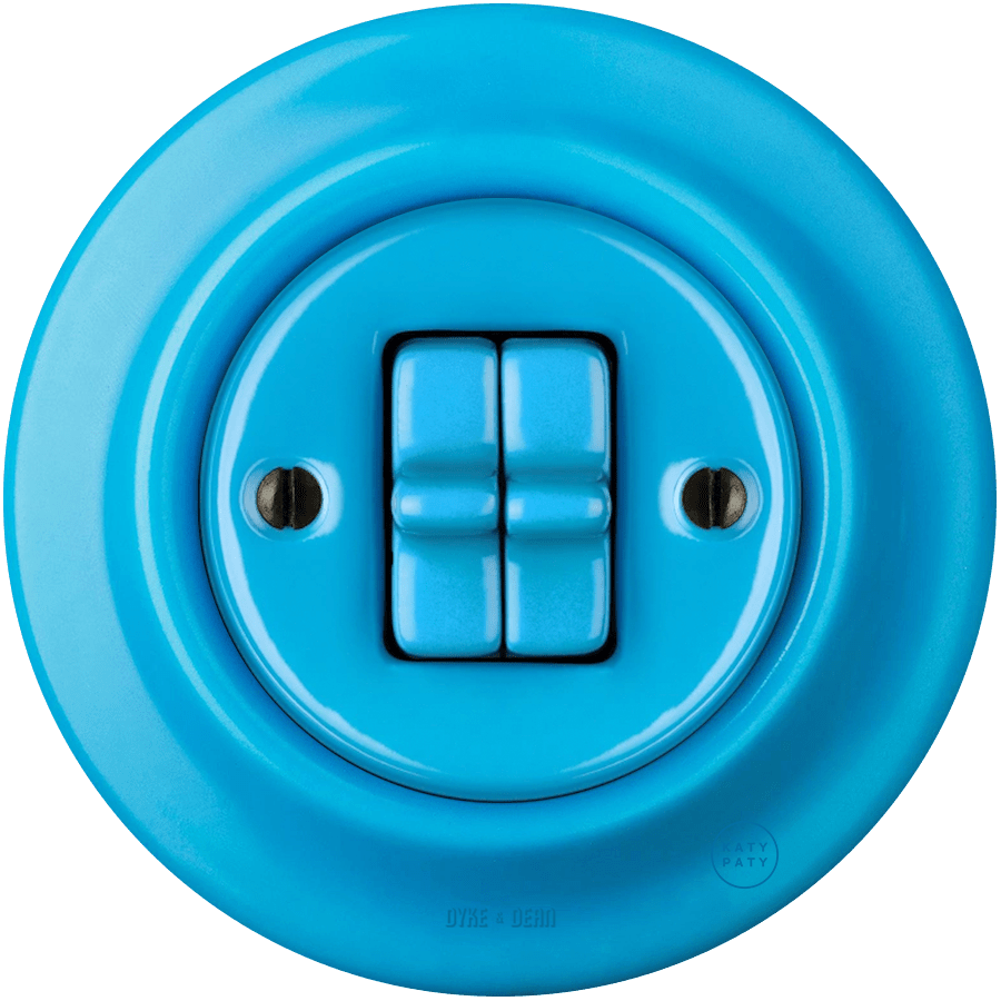 PORCELAIN WALL LIGHT SWITCH AZURE 2 TOGGLE - DYKE & DEAN