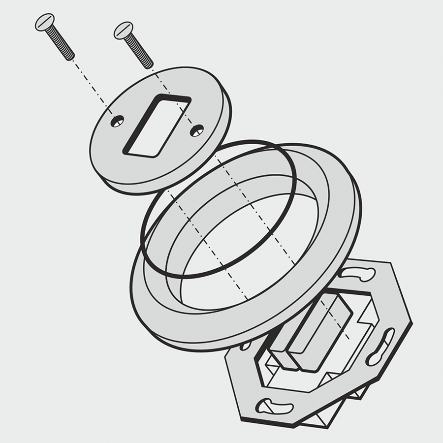 PORCELAIN WALL LIGHT SWITCH BRONZE DOUBLE - DYKE & DEAN