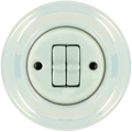 PORCELAIN WALL LIGHT SWITCH CONCHA 2 TOGGLE - DYKE & DEAN