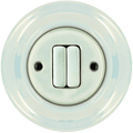 PORCELAIN WALL LIGHT SWITCH CONCHA DOUBLE - DYKE & DEAN